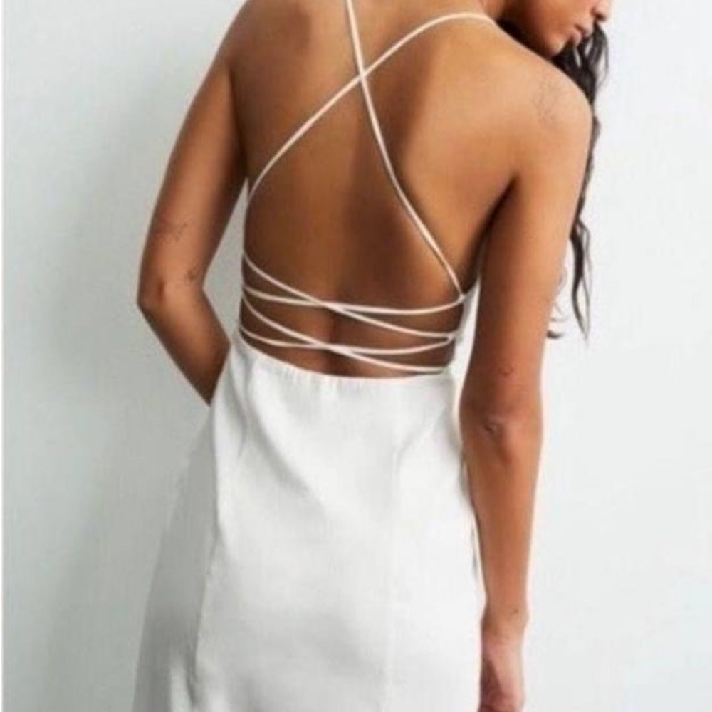 Strappy Ivory Linen Blend Zara Dress
